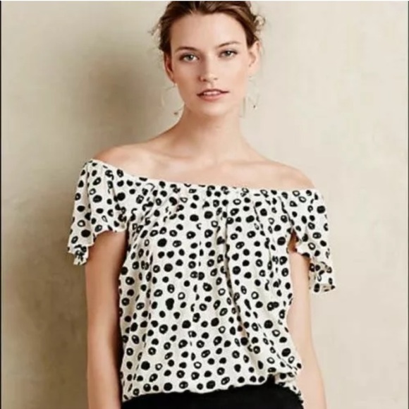 Anthropologie Tops - Anthropologie Garden Grove Swingy Top Polka Dots